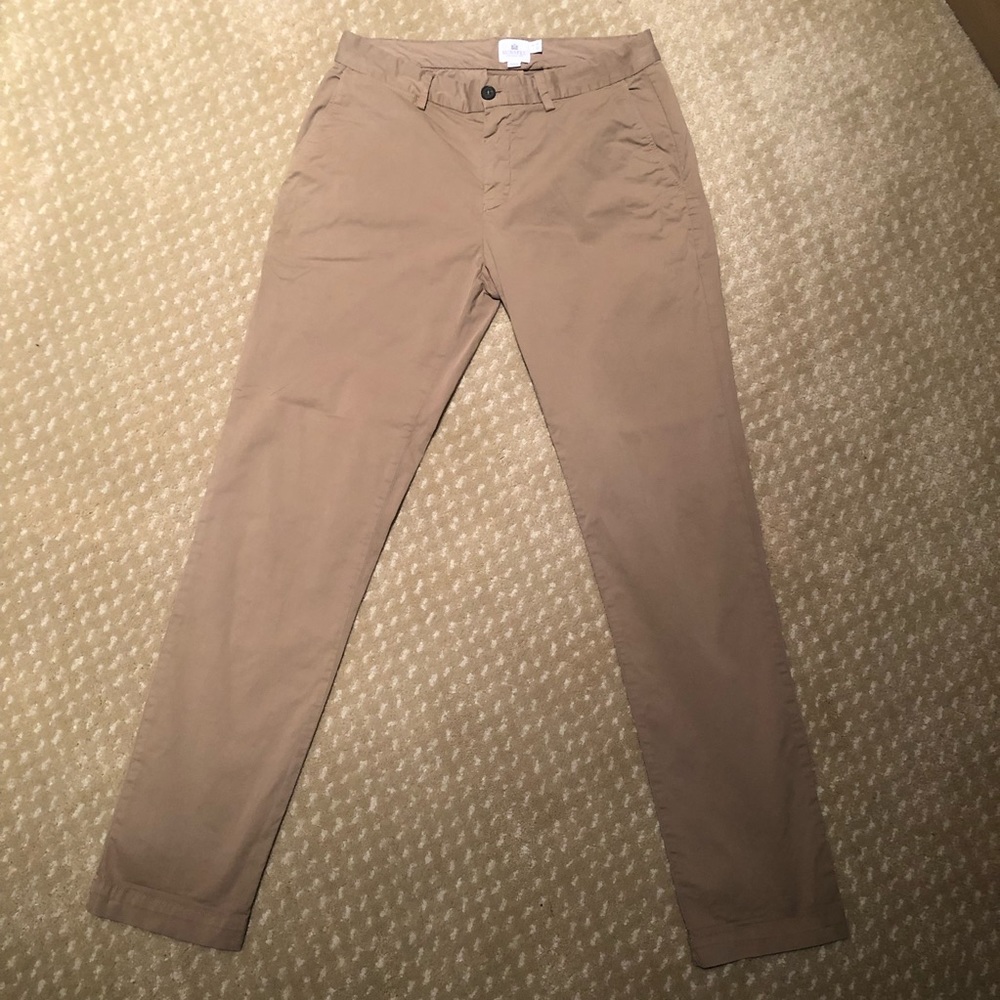 Sunspel Tan Beige Khaki Chinos, Size 31W, 32L, Made in Portugal